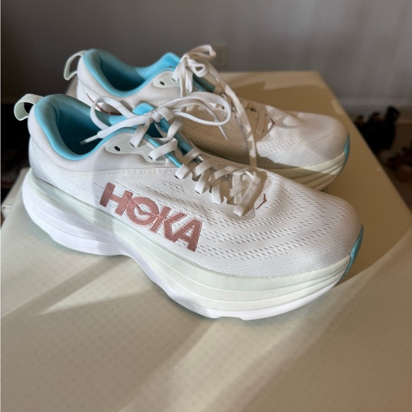Hoka White and Blue Athletic Shoes - Picture 4 of 5